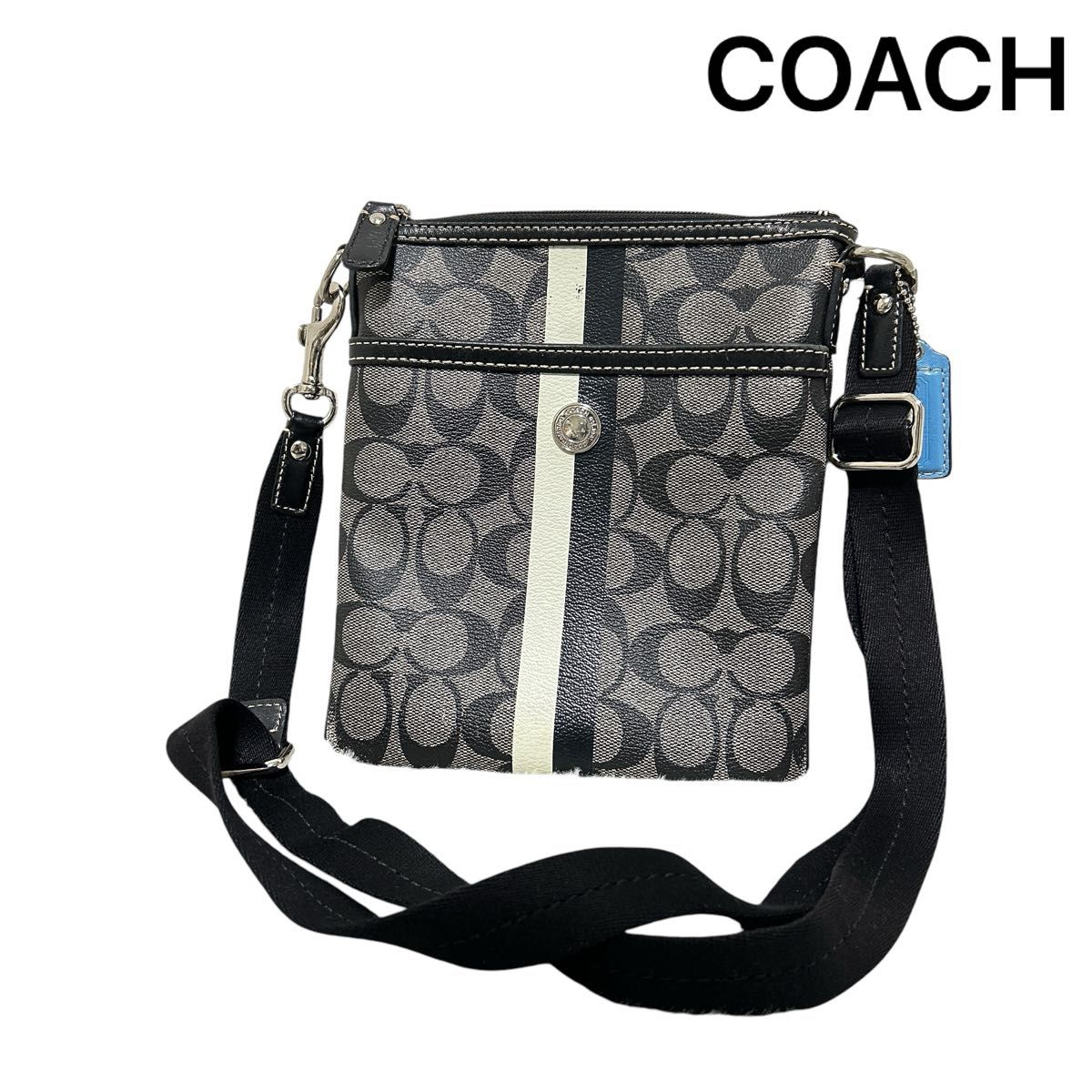 【コーチ】シグネチャー クロスボディバッグ レザー ブラック COACH】 コーチ シグネチャー ショルダーバッグ レザー 斜めがけ
