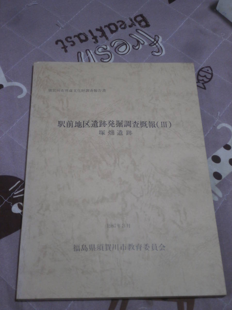 発掘調査　福島県　駅前地区遺跡発掘調査報告概報　「３」　塚畑遺跡　1987年　須賀川市教育委員会　BG20_画像1