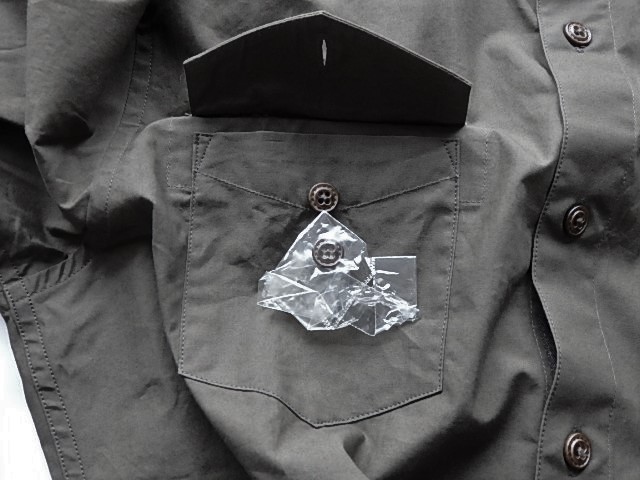 BOYCOTT Boycott * men's shirt size 2* brown group long sleeve preliminary button attaching ( right pocket . go in ) casual 