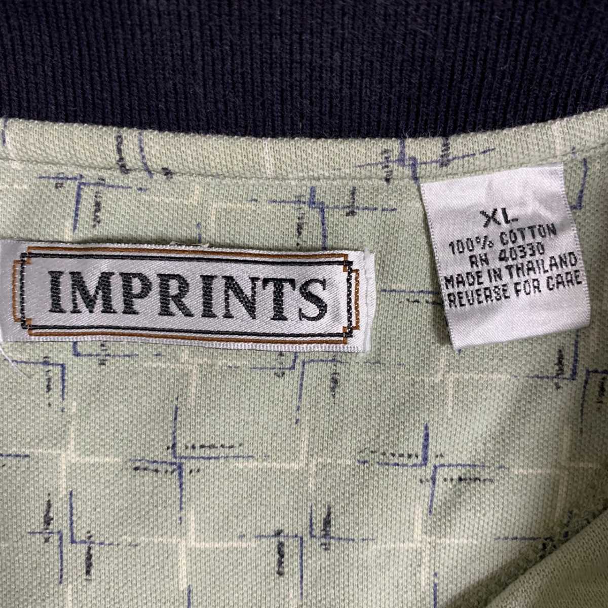 IMPRINTS ポロシャツ くすみグリーン ビックシルエット_画像3