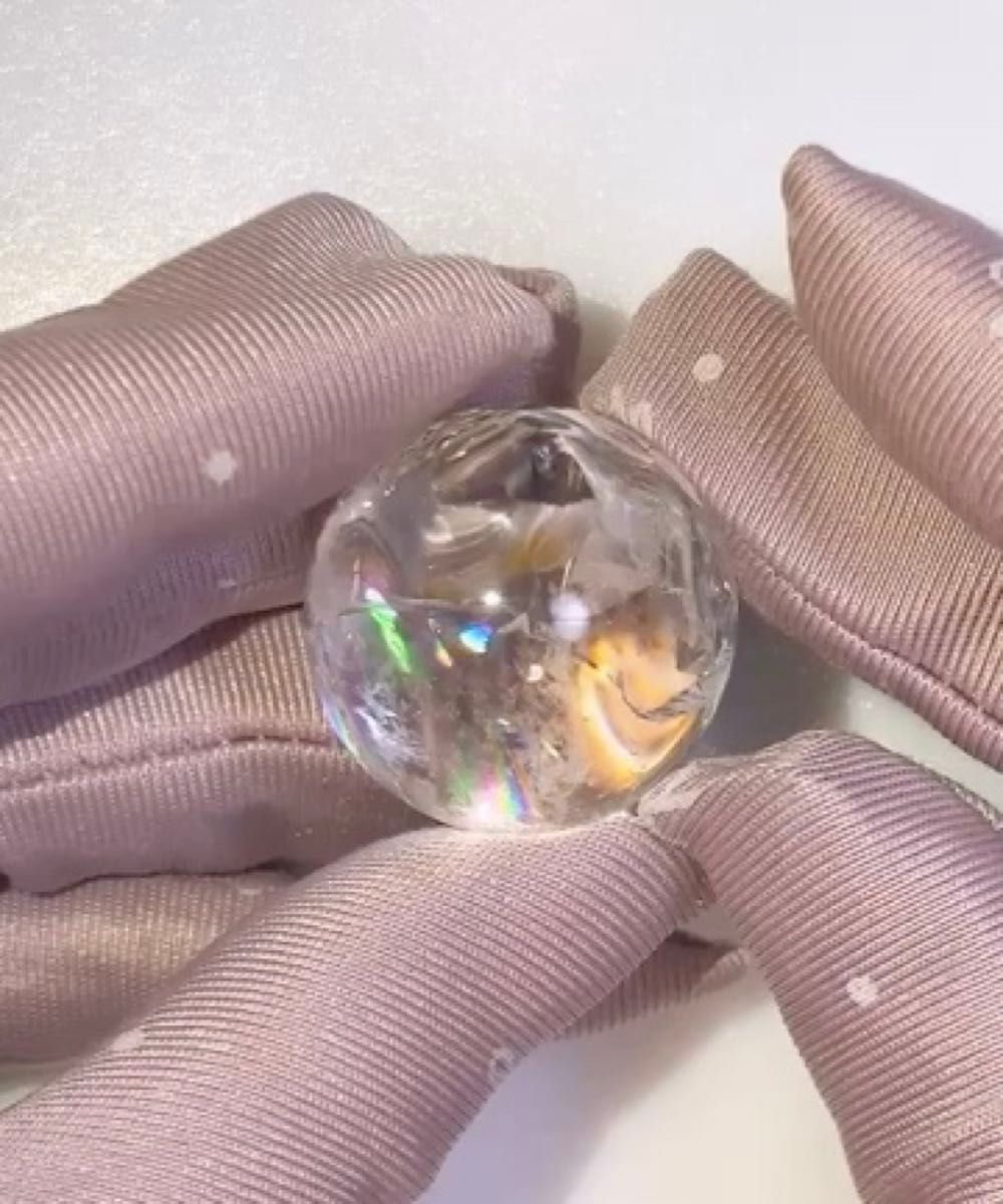 【279】天然石 水晶 アイリス クォーツ スフィア 26.7㎜ パワーストーン 丸玉