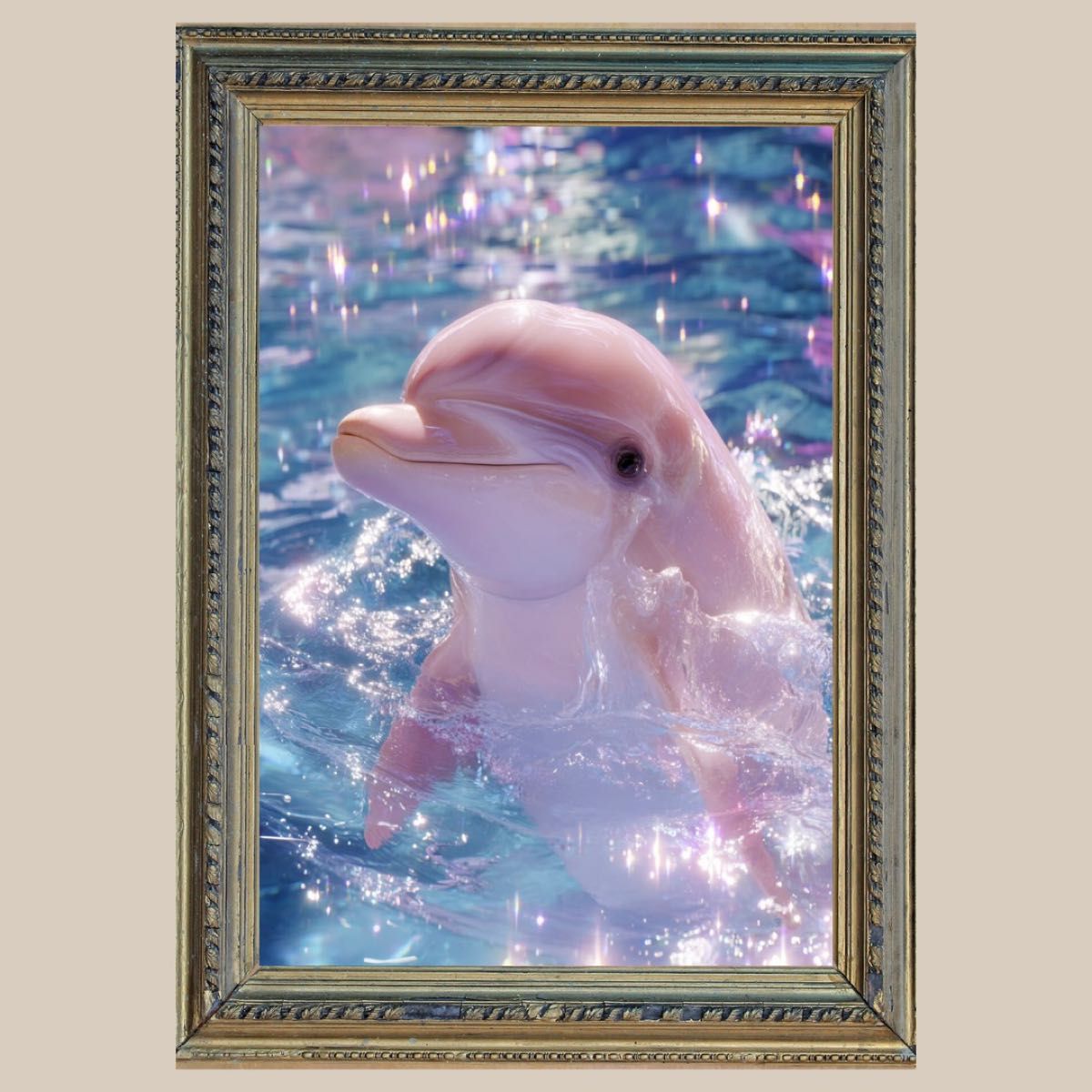 油絵:イルカ Amazon | LovetheFamily 青い地球と宇宙イルカ 数字油絵 数字キット