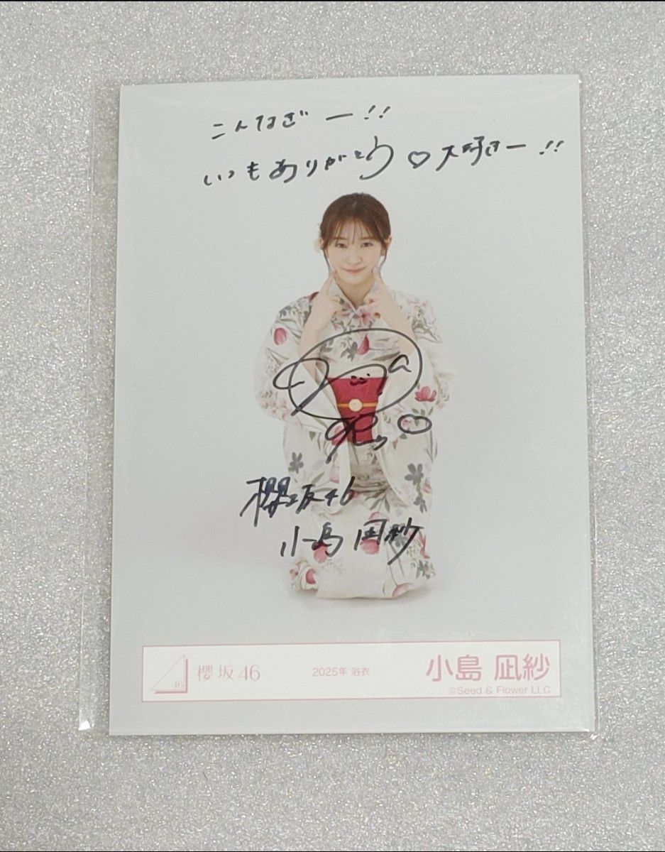 小島凪紗 直筆サイン 生写真 座り 2024クリスマスサンタ衣装 櫻坂46 小島凪紗 直筆サイン入り 生写真 2025年 浴衣|Yahoo
