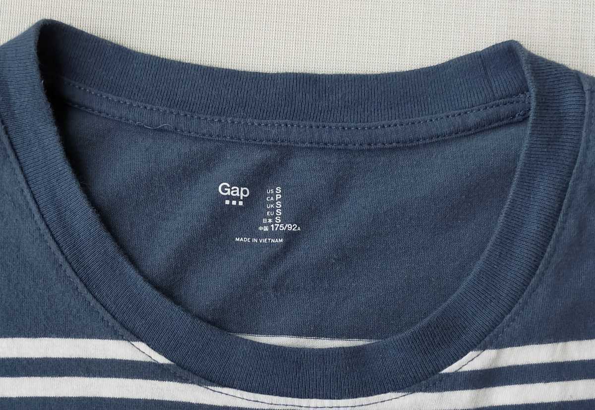 GAP ボーダーTシャツ S ネイビー 100%コットン ギャップ 紺 半袖