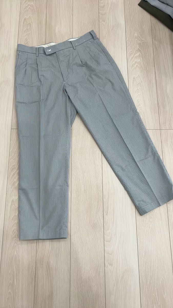 美品 ユニクロ ドライツータックパンツ メンズ パンツ ウエスト91 スラックス ツータック パンツ XL