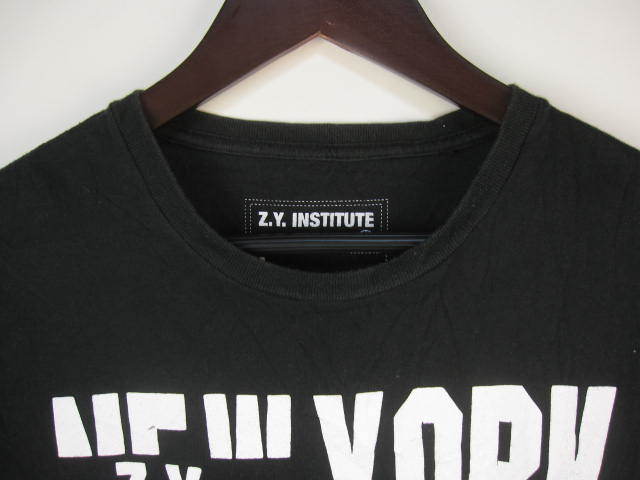 Z.Y.INSTITUTE Tシャツ 半袖 コットン M 黒 メンズ E505_画像3