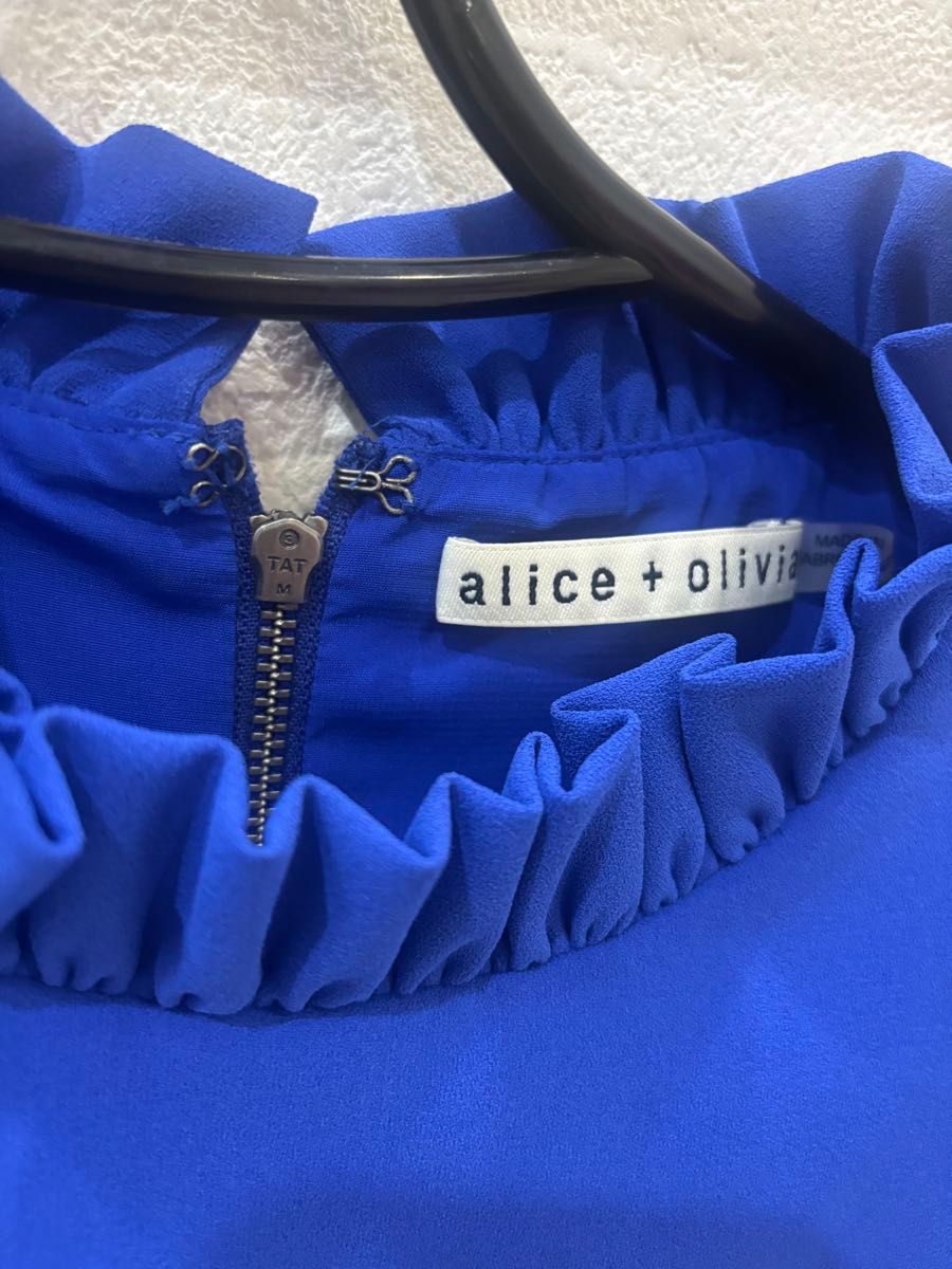 【Alice+Olivia】アリスアンドオリビア ノースリーブワンピース alice + oliviaアリスアンドオリビアフリルノースリーブ