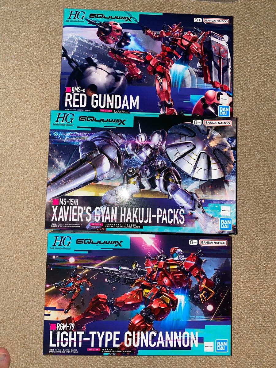 HGエグザべ専用ギャンHG軽キャノン HG赤いガンダムガンプラ3種セット HGエグザべ専用ギャンHG軽キャノン HG赤いガンダムガンプラ3種