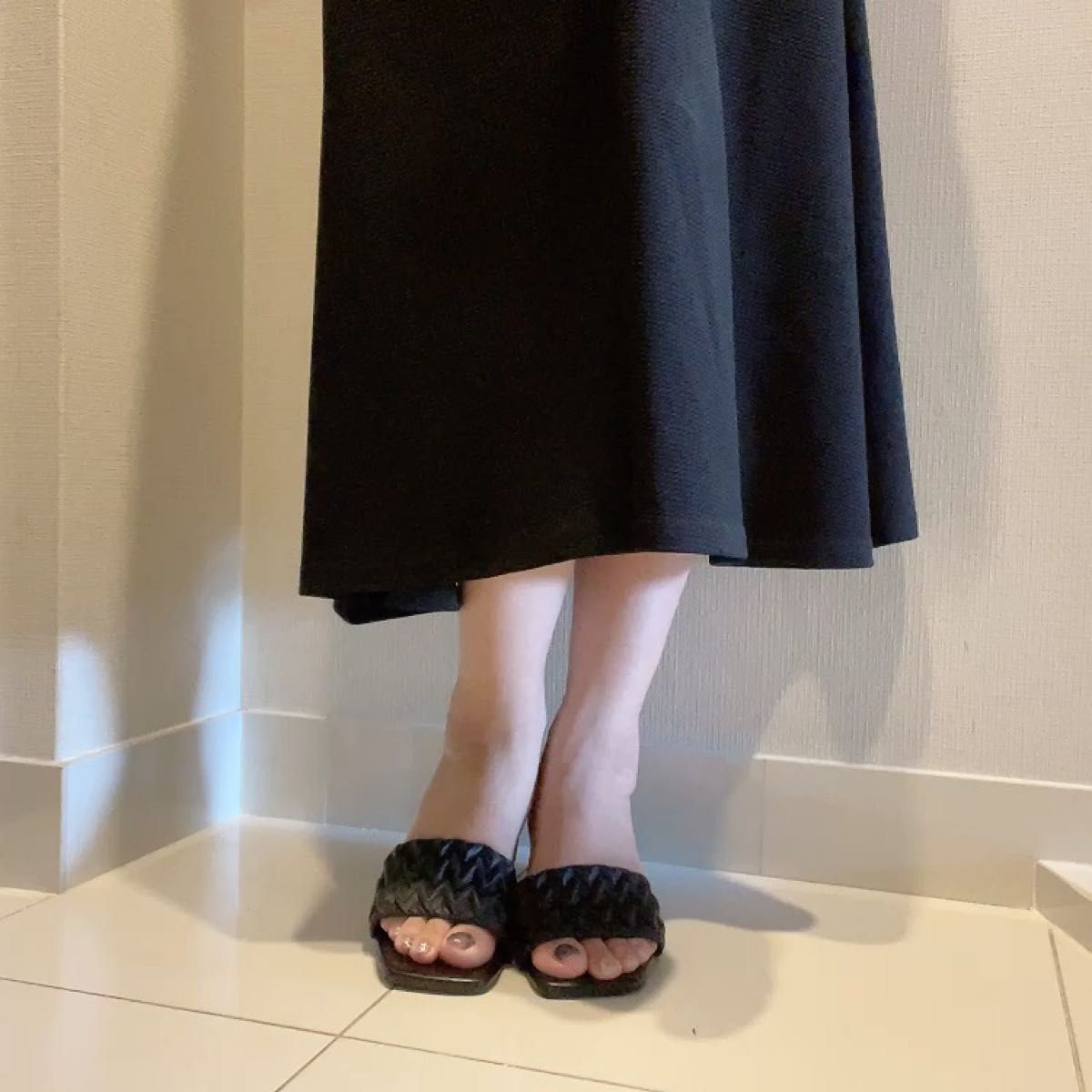 レディース 黒 サンダル 41 25cm 25.5cm パンプス