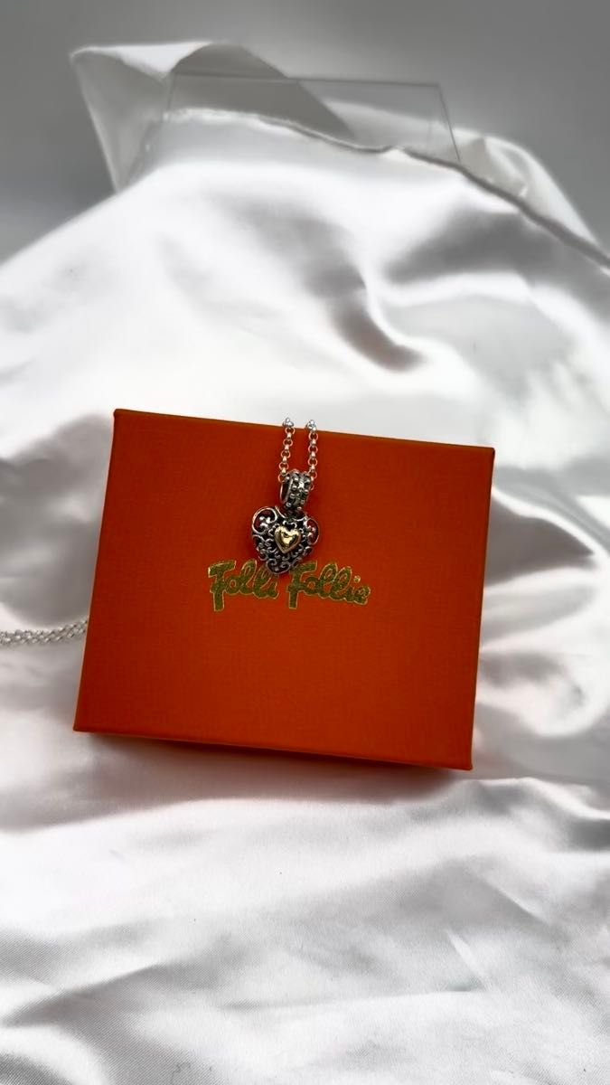 Folli Follie フォリフォリ SV925 K18 ネックレス 箱付 アクセサリー 美品