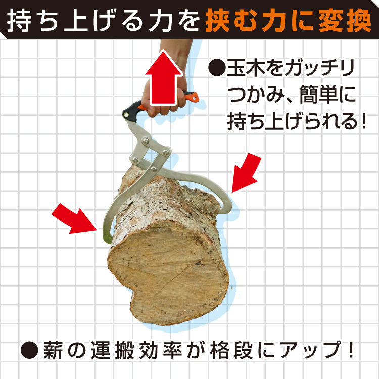 PLOW プラウ オリジナル リフティングトング 最大幅270mm　LH270　[ 楔 ハンマー 薪ストーブ ]_画像5
