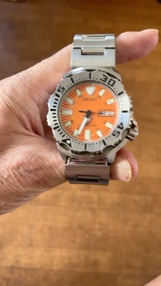 仕上げ済セイコーオレンジモンスターダイバー7s26Cムーブメント交換 ステンレスブレス新品SKX781k1