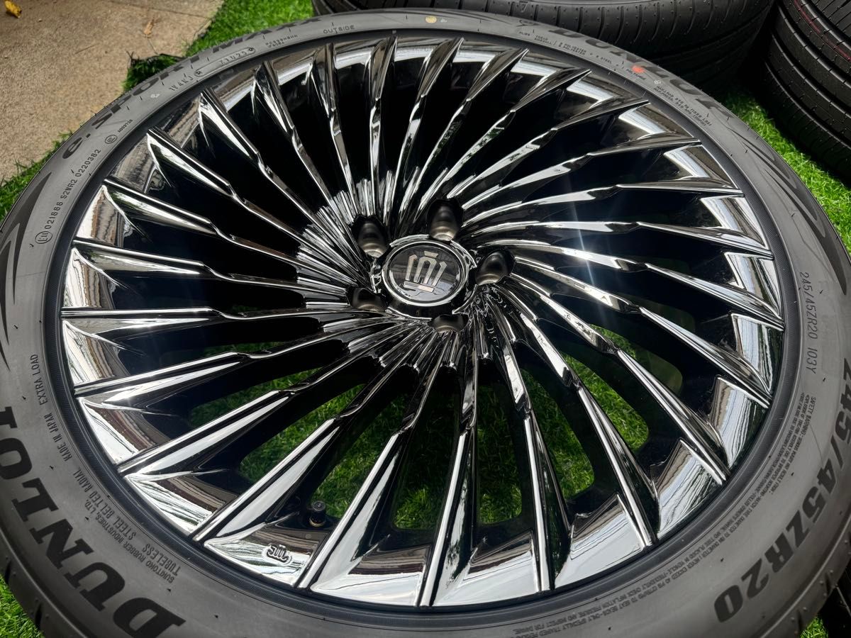 クラウンセダン純正 新車外し 4本セット 245/45ZR20 新車外し クラウンセダン 純正ホイール 245/45/r20 ブラック