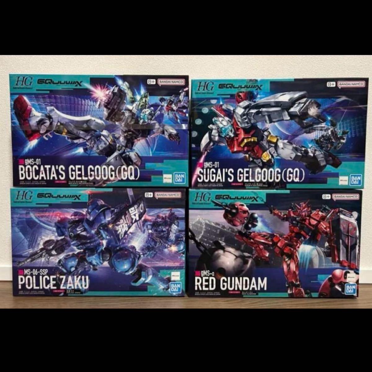 HG ジークアクス 軍警ザク ゲルググスガイ機 赤いガンダム 4点セット HG ガンプラ ジークアクス 軍警ザク ゲルググ 赤いガンダム