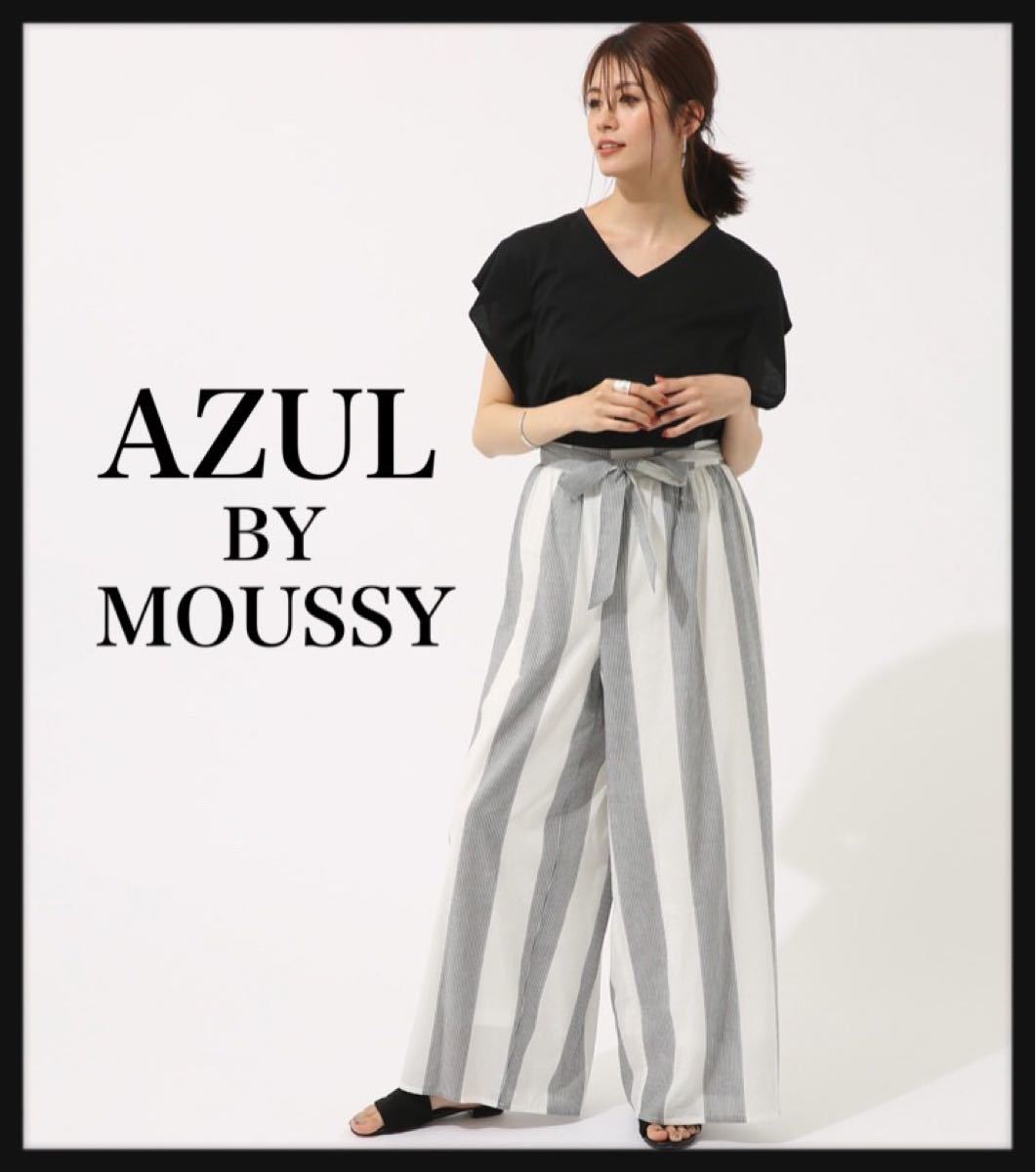 Paypayフリマ Azul By Moussy アズールバイマウジー ワイドパンツ ブラック