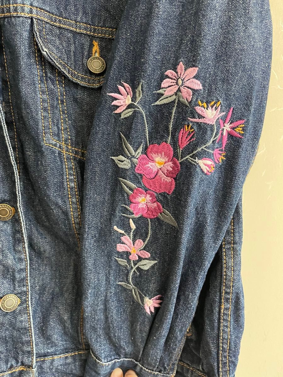 Che 花刺繍 デニムジャケット M COLZA デニムジャケット M 花柄刺繍 M|Yahoo!フリマ(旧PayPay