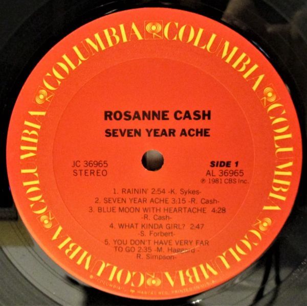レア盤-Country Rock-Johnny Cash 関連-USオリジナル★Rosanne Cash - Seven Year Ache[LP, '81:Columbia - JC 36965]_画像5