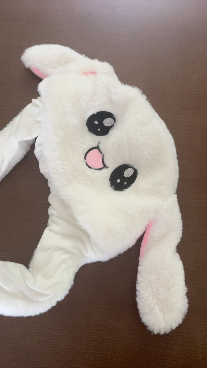 うさぎ ウサギ 帽子耳が動く着ぐるみ キャップ ウサ耳 兎耳ぴょこ アニマルハット 男女兼用 被り物 白うさぎ うさ耳帽子