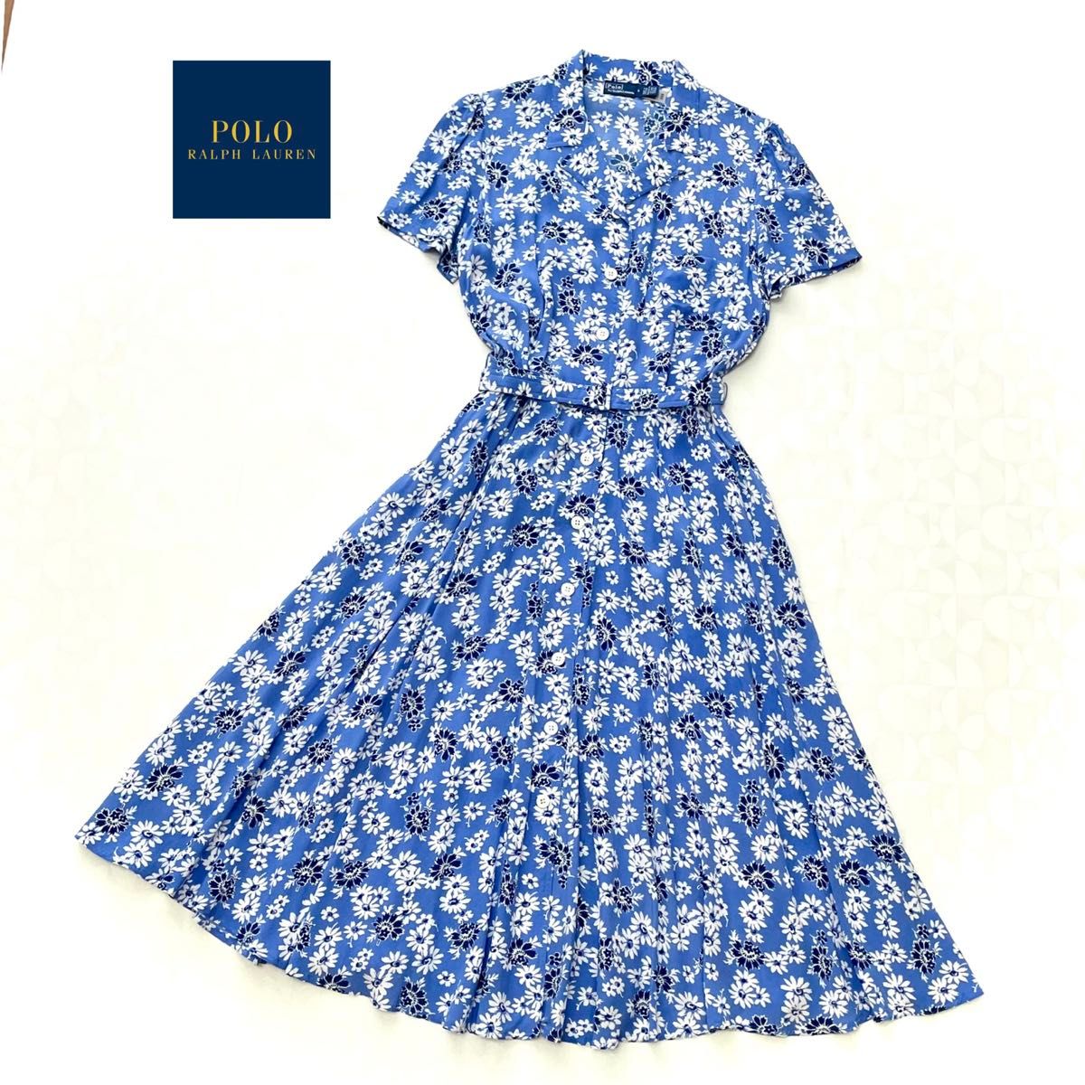 【Ralph Lauren】セイルボート柄 メッシュ ポロワンピース Polo Ralph Lauren ポロラルフローレン ロング花柄ロング