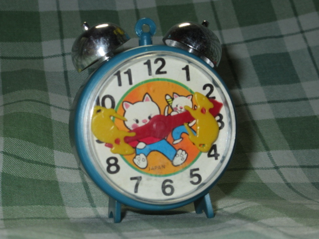  быстрое решение Showa Retro игрушка кошка &. гремящий часы сделано в Японии пластиковый zen мой игрушка подлинная вещь . кошка CAT JAPAN античный Vintage 