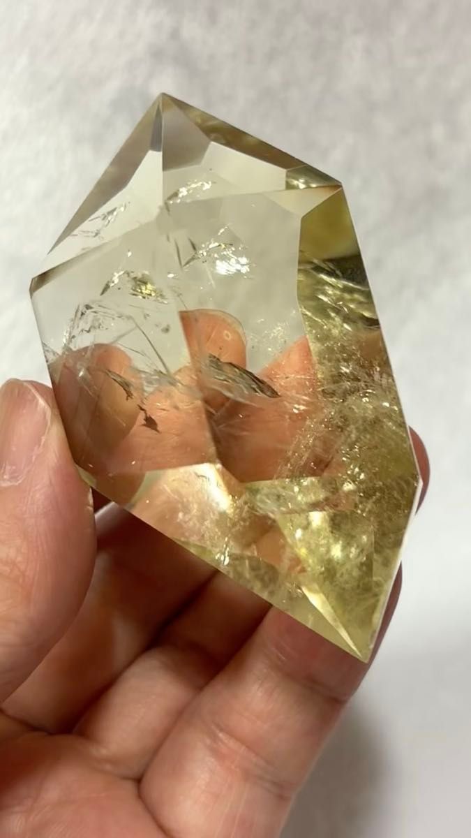 シトリンダブルターミネーテッド 両剣 タイムリンク 天然石