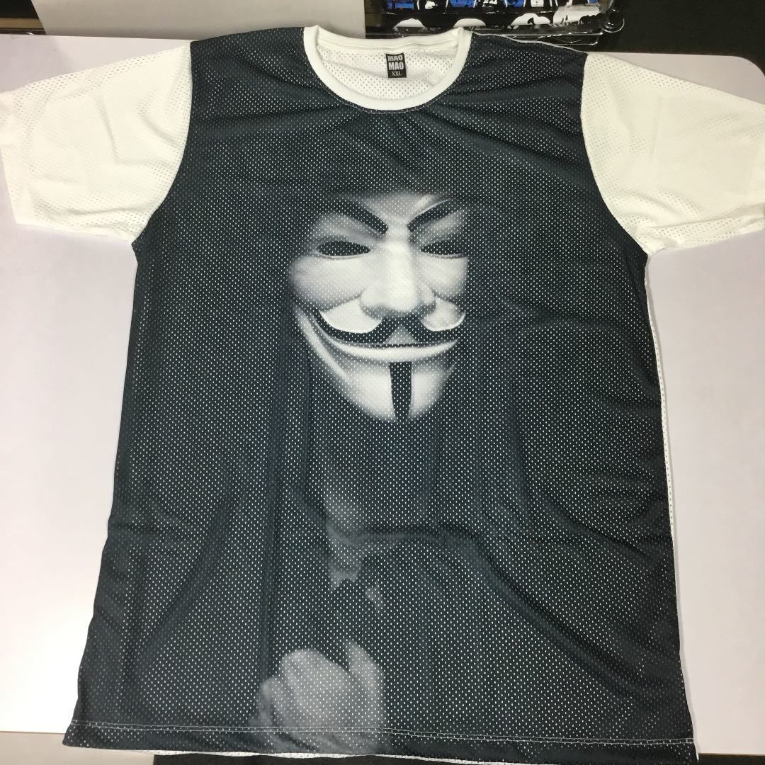 デザインメッシュ半袖Tシャツ XXLサイズ　アノニマス anonymous DBR4D_画像1