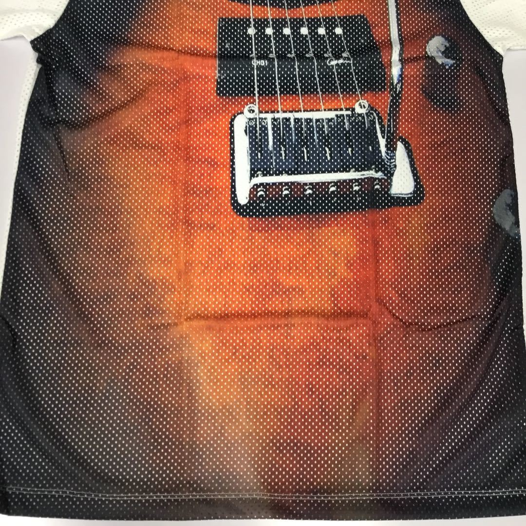 デザインメッシュ半袖Tシャツ Mサイズ　エレキギター　GUITAR バンド　ロック　DBR4A