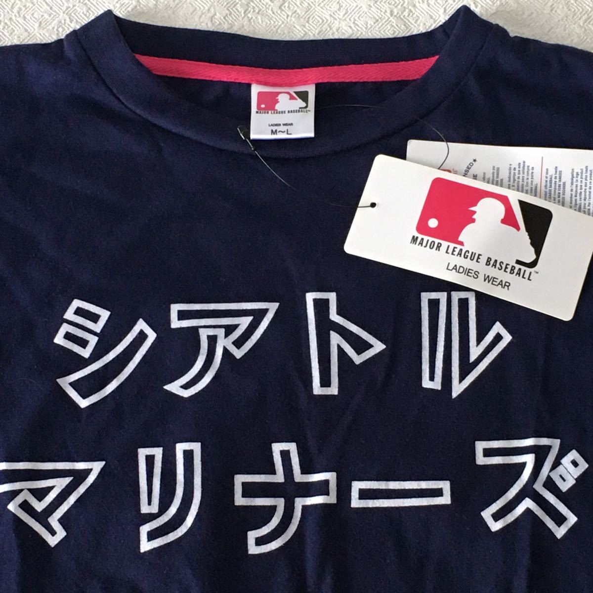 MLB■☆ シアトル マリナーズ　カタカナ Tシャツ　レディースＭ～Ｌ ☆■ 日本語_画像2