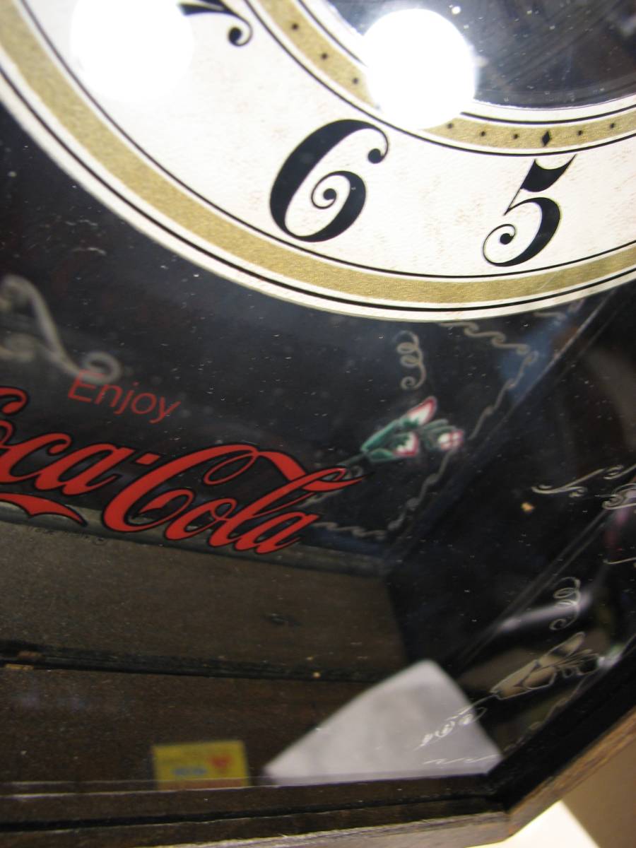 【ビンテージ】　コカ・コーラ　パブミラー木製掛け時計　　　中古品_画像8