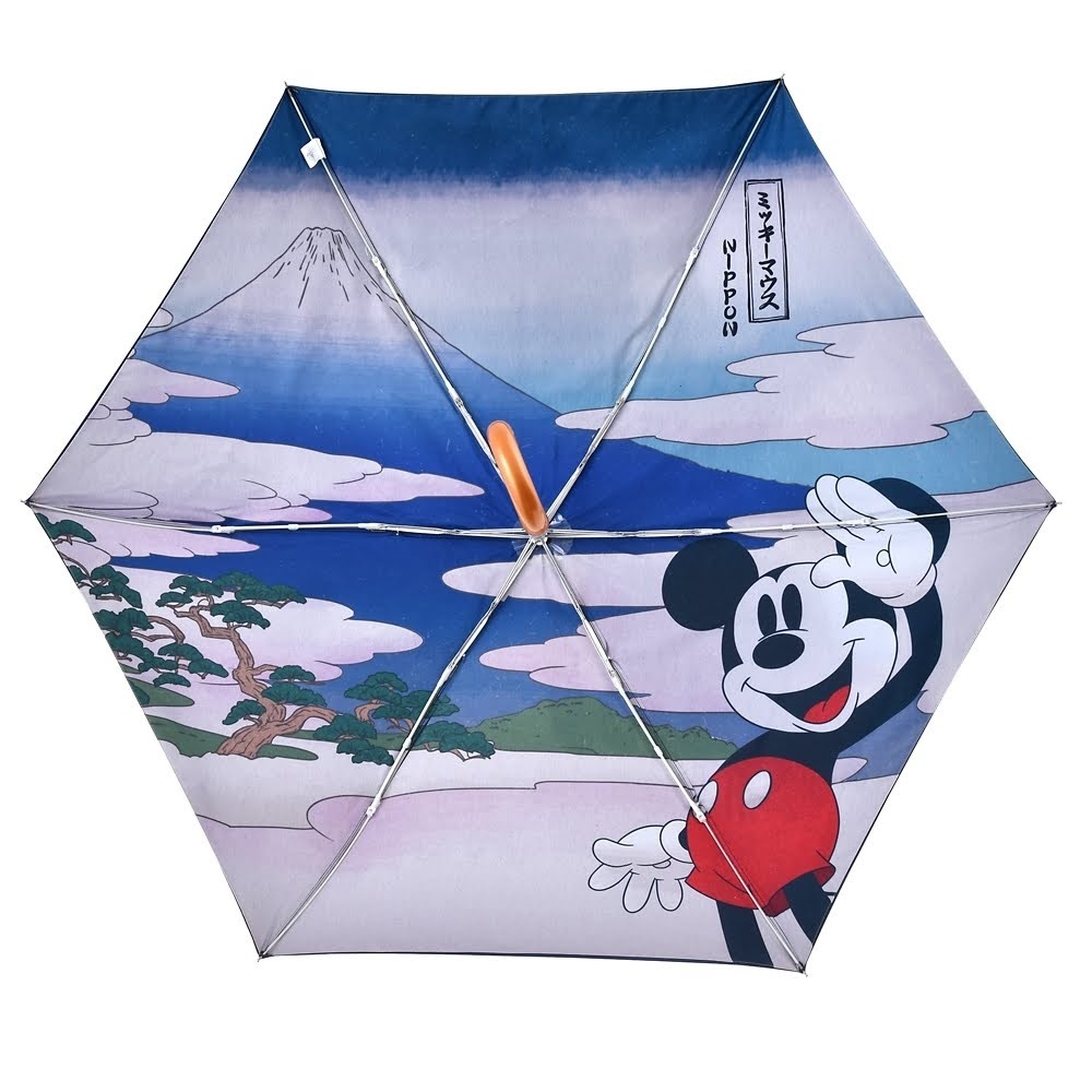  Disney store Mickey ukiyoe Fuji Japan umbrella folding umbrella Mickey Mouse ukiyoe japan umbrella compact umbrella 