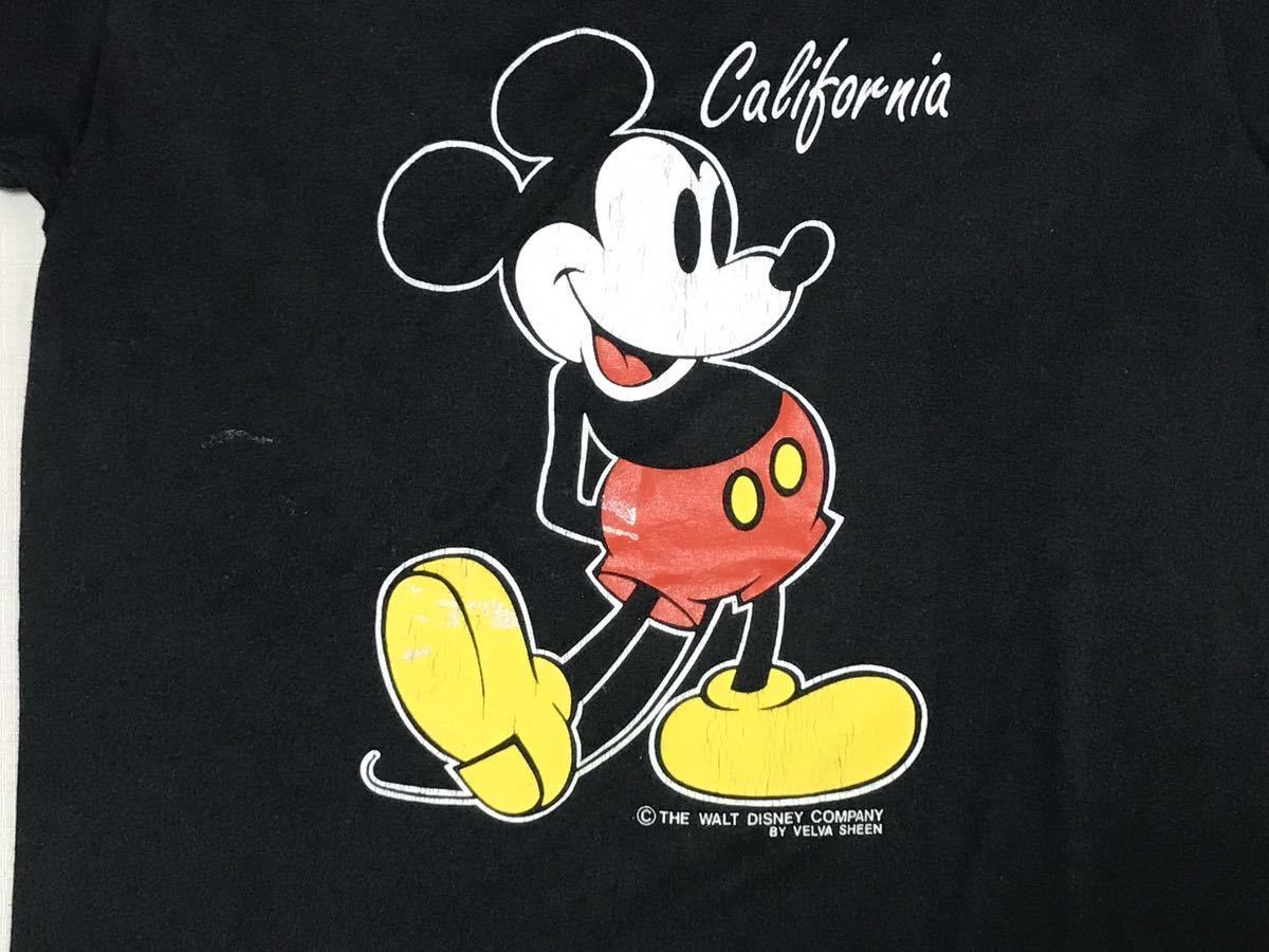 80sビンテージ ミッキー USA製 黒 Tシャツ ディズニー オフィシャル ミッキーマウス DISNEY オリジナル ブラック 80年代 アメリカ製  古着