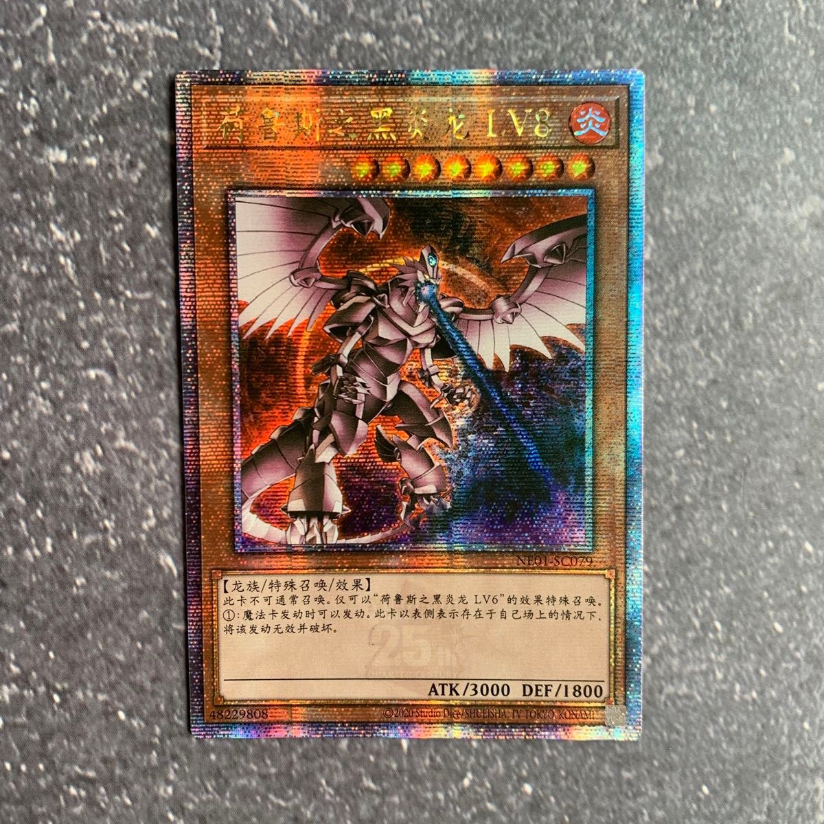 遊戯王 ホルスの黒炎竜LV8 アジア版 レリーフ 旧アジア 亜レリ 遊戯王 ホルスの黒炎竜 LV8 中国語簡体字 アジア版 25th