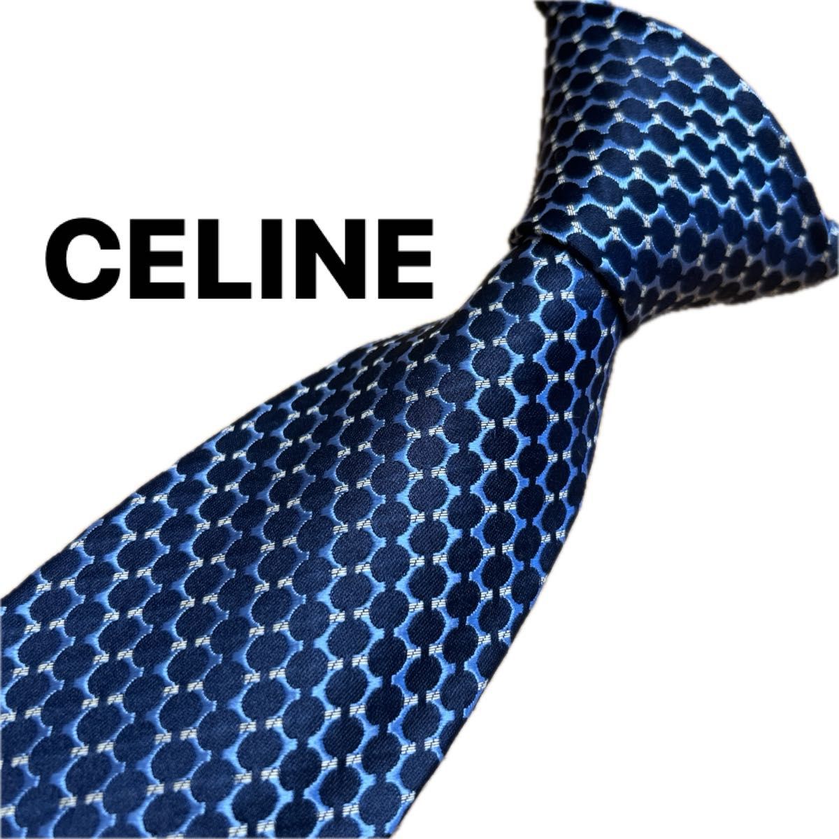 【美品】Celine ブランドネクタイ シルク 美品】CELINE セリーヌ ネクタイ 紳士 ブランドネクタイ シルク