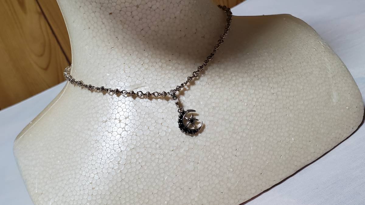  regular good limitation Loree Rodkin Loree Rodkin black Crescent moon necklace pendant top half moon SV925× onyx month × star 