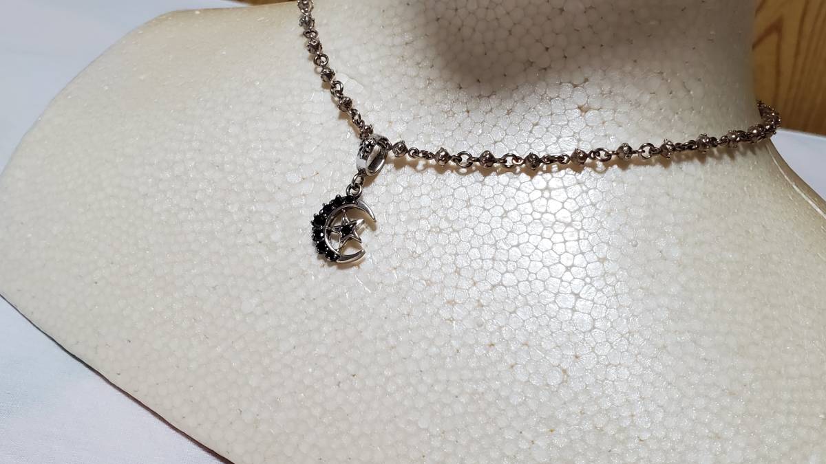  regular good limitation Loree Rodkin Loree Rodkin black Crescent moon necklace pendant top half moon SV925× onyx month × star 