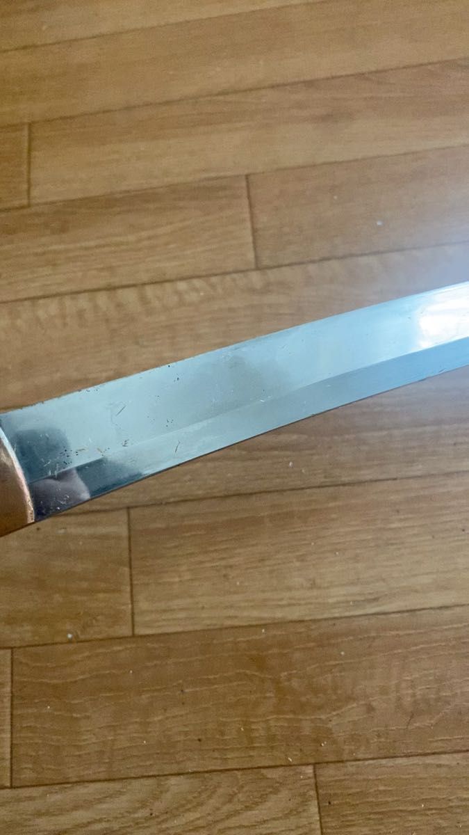 刃長53.9cm 日本刀 無銘 優乱刃紋 脇差 白鞘 登録証あり 反り1.4cm 日本刀