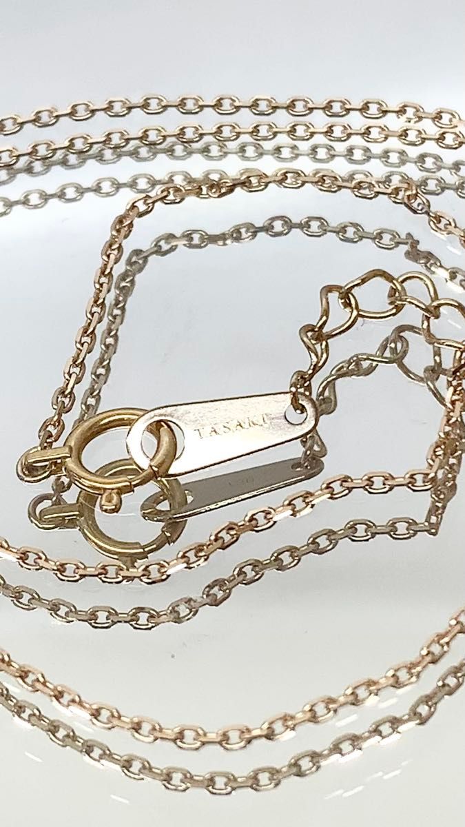 美品 TASAKI タサキ ■ K18 PG ピンクゴールド 約2.2g チェーンネックレス 41.5cm レディース 田崎
