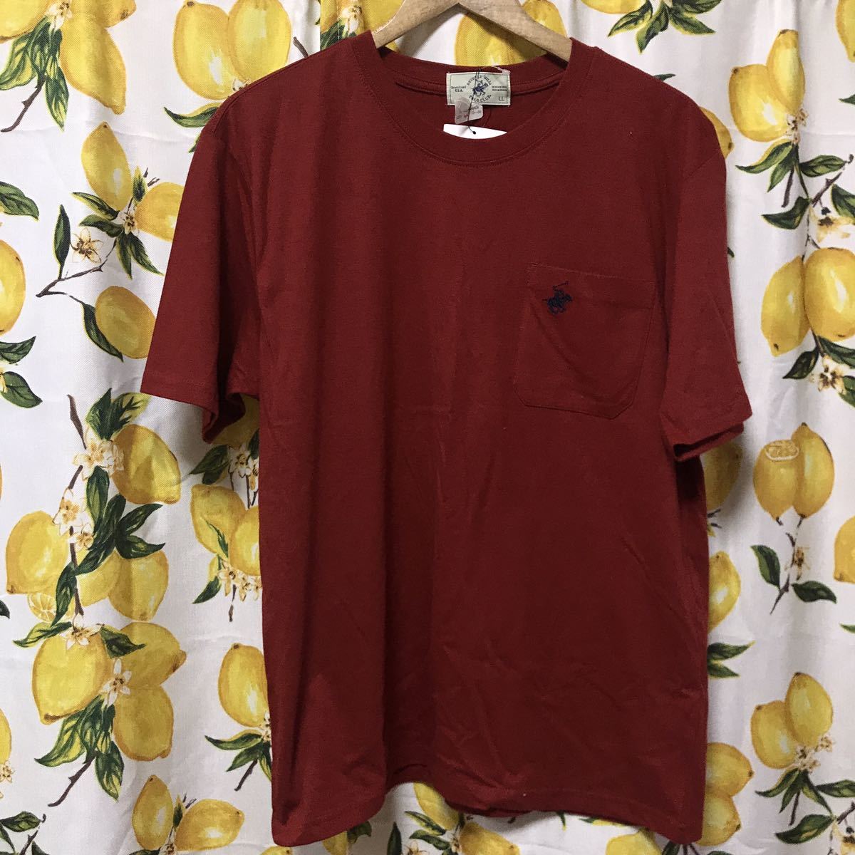 新品　ポロクラブ　POLO CLUB 半袖Tシャツ　LL 大きいサイズ　赤　レッド　ボルドー_画像1