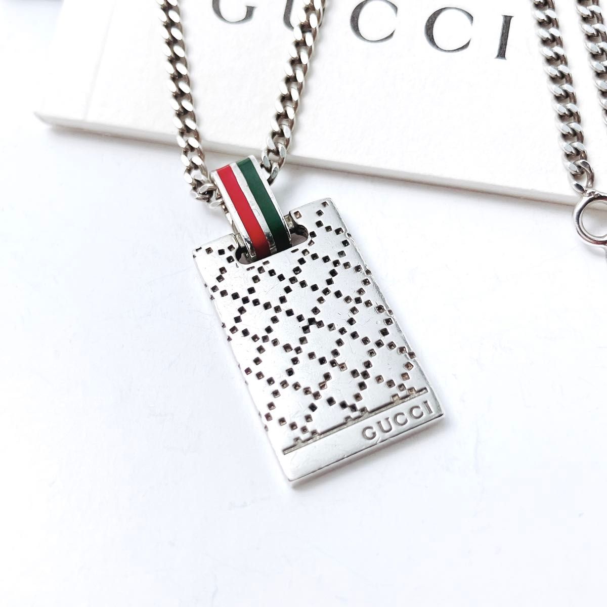 GUCCI シルバー925 ネックレス 洗浄済 グッチ GUCCI 925 ネックレス シルバー メンズ ON386