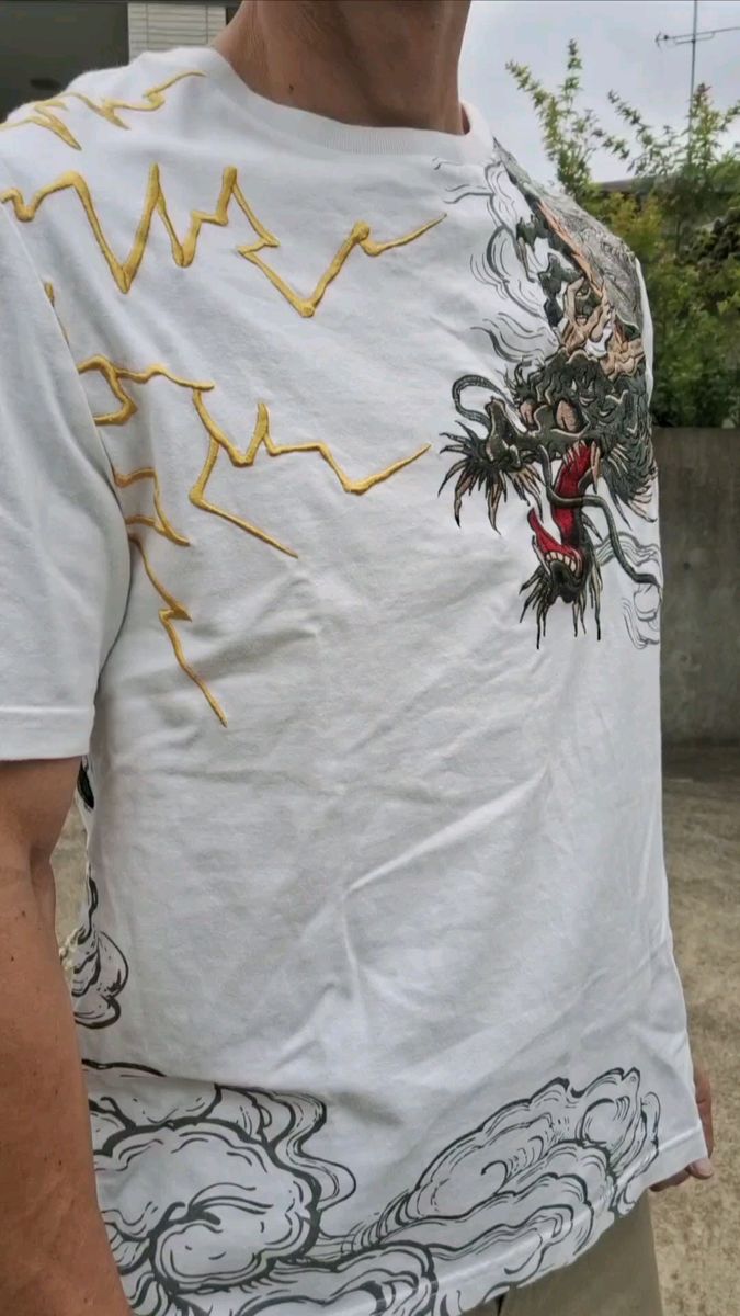 SATORI サトリ Tシャツ 半袖 龍 刺繍 和柄 Tシャツ Mサイズ