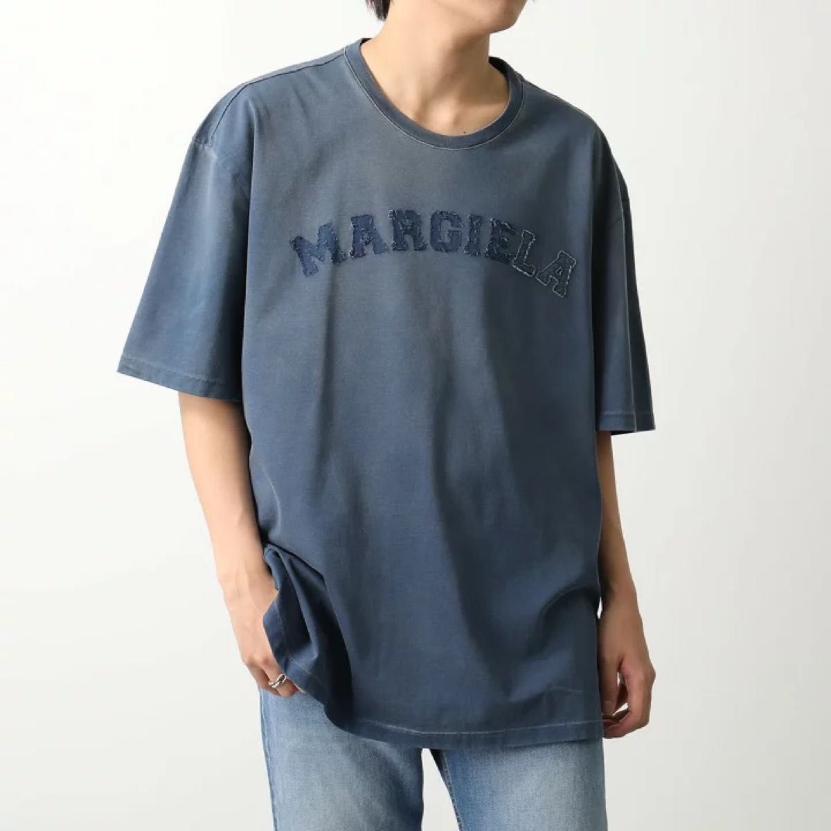 美品 メゾンマルジェラ 無地パックTシャツ ネイビー MAISON MARGIELA メゾンマルジェラ ネイビー 半袖 Tシャツ