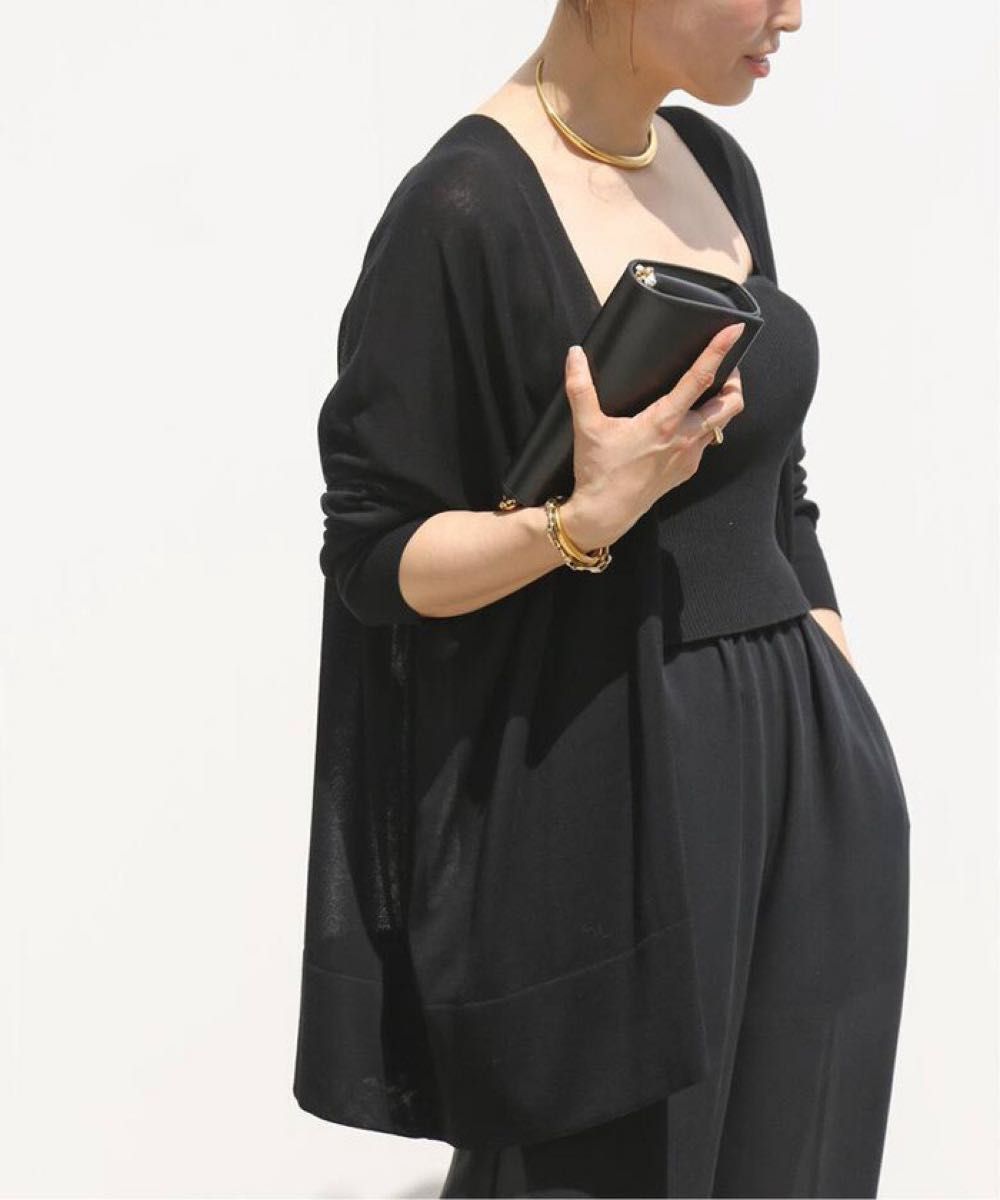 Deuxieme Classe/Valuable カーディガン・ブラック 新品未使用 Deuxieme Classe Shake code ショートカーディガン