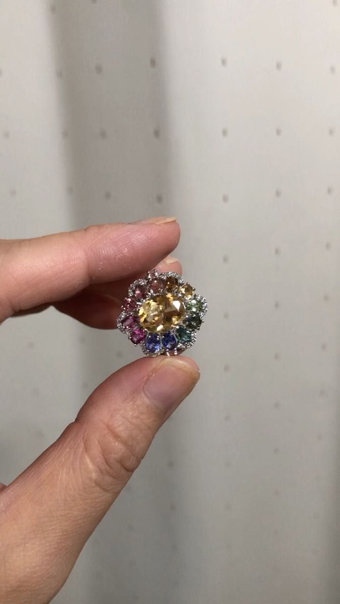 シトリン トルマリン 指輪 リング 天然石 パワーストーン