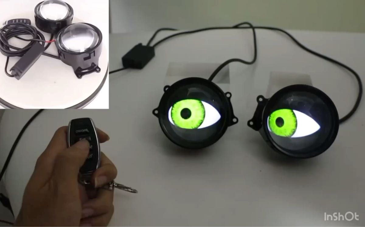 【悪魔の目】デビルアイLEDライト Devil Eye 12v用 カー用品 レンズケース付き 左右独立配線タイプ2個SET
