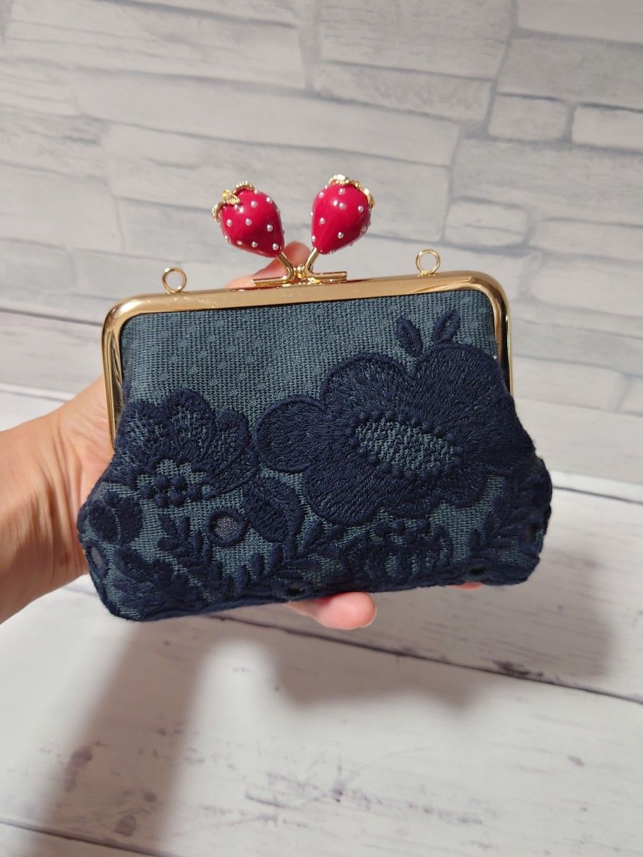 ハンドメイド がま口長財布 ミナペルホネン smile flower smile flower charcoal ミナペルホネン がま口 ポーチ|Yahoo