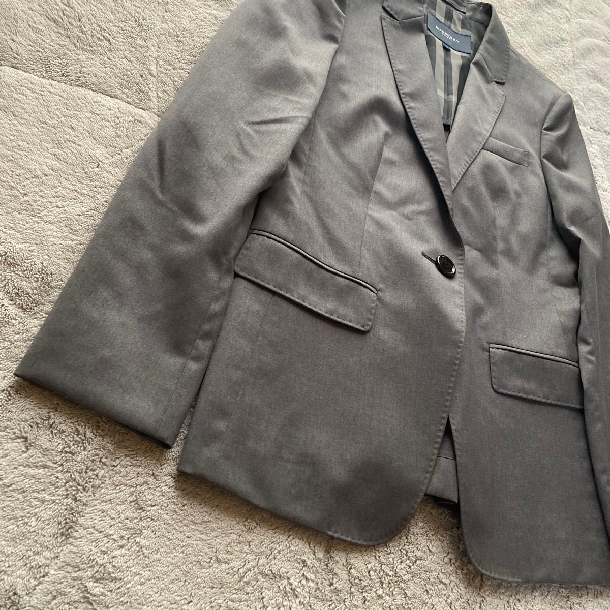 美品✨ バーバリーロンドン シルク混 セットアップ ノバチェック 総裏 グレーM 美品 BURBERRY LONDON バーバリーロンドン パンツスーツ