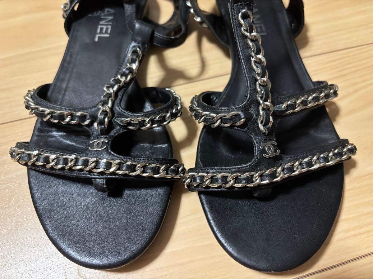 カジュアル×エレガンス【CHANEL】フラットサンダル チェーン CHANEL シャネル チェーン サンダル 美品より|Yahoo!フリマ(旧