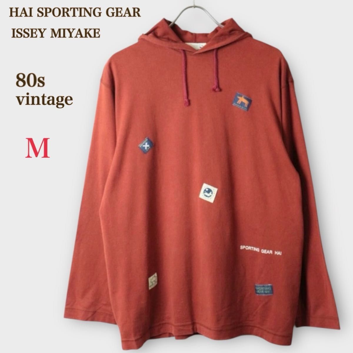 HAI イッセイミヤケ ジップパーカー レッド HAI SPORTING GEAR イッセイミヤケ 80s ビンテージ プルオーバー