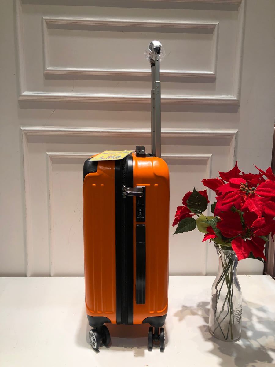 小型　軽量スーツケース　オレンジ　機内持ち込み可　Sサイズキャリーケース 静音