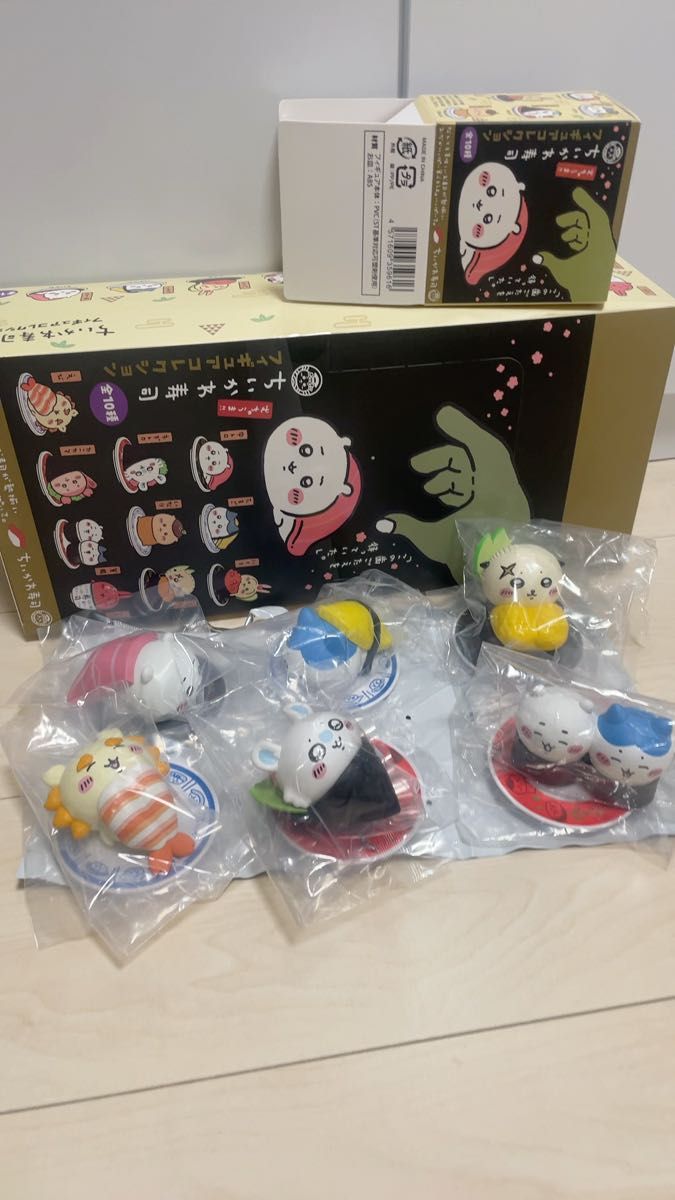 ちいかわ寿司 フィギュアコレクション 6個セット 内ビニール未開封 お皿付き 新品 ちいかわマーケット フィギュア ちいかわ